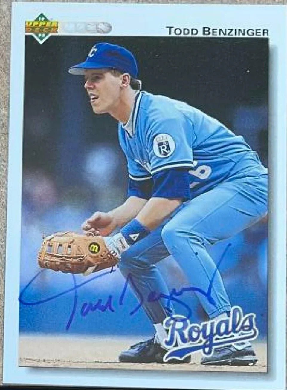 Todd Benzinger Signed 1992 Upper Deck Baseball Card - Kansas City Royals