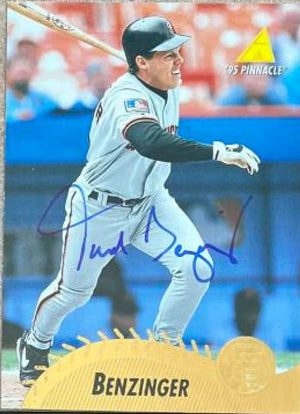 Todd Benzinger Signed 1995 Pinnacle Baseball Card - San Francisco Giants
