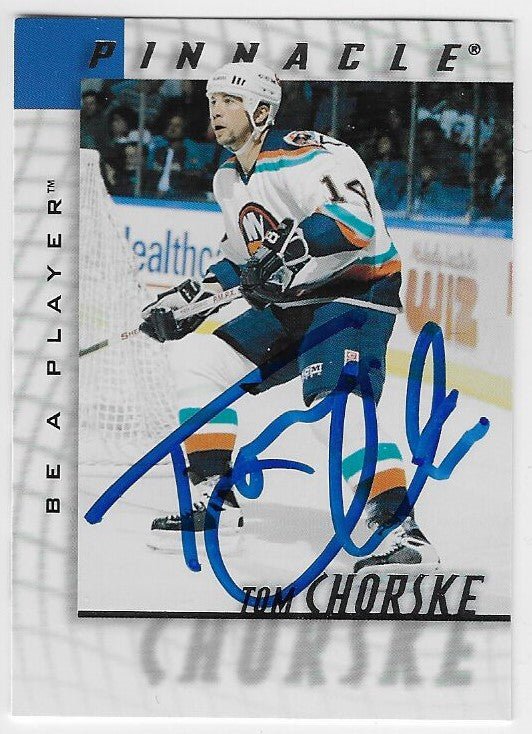 Tom Chorske Signed 1997-98 Pinnacle Be A Player Hockey Card - New York Islanders