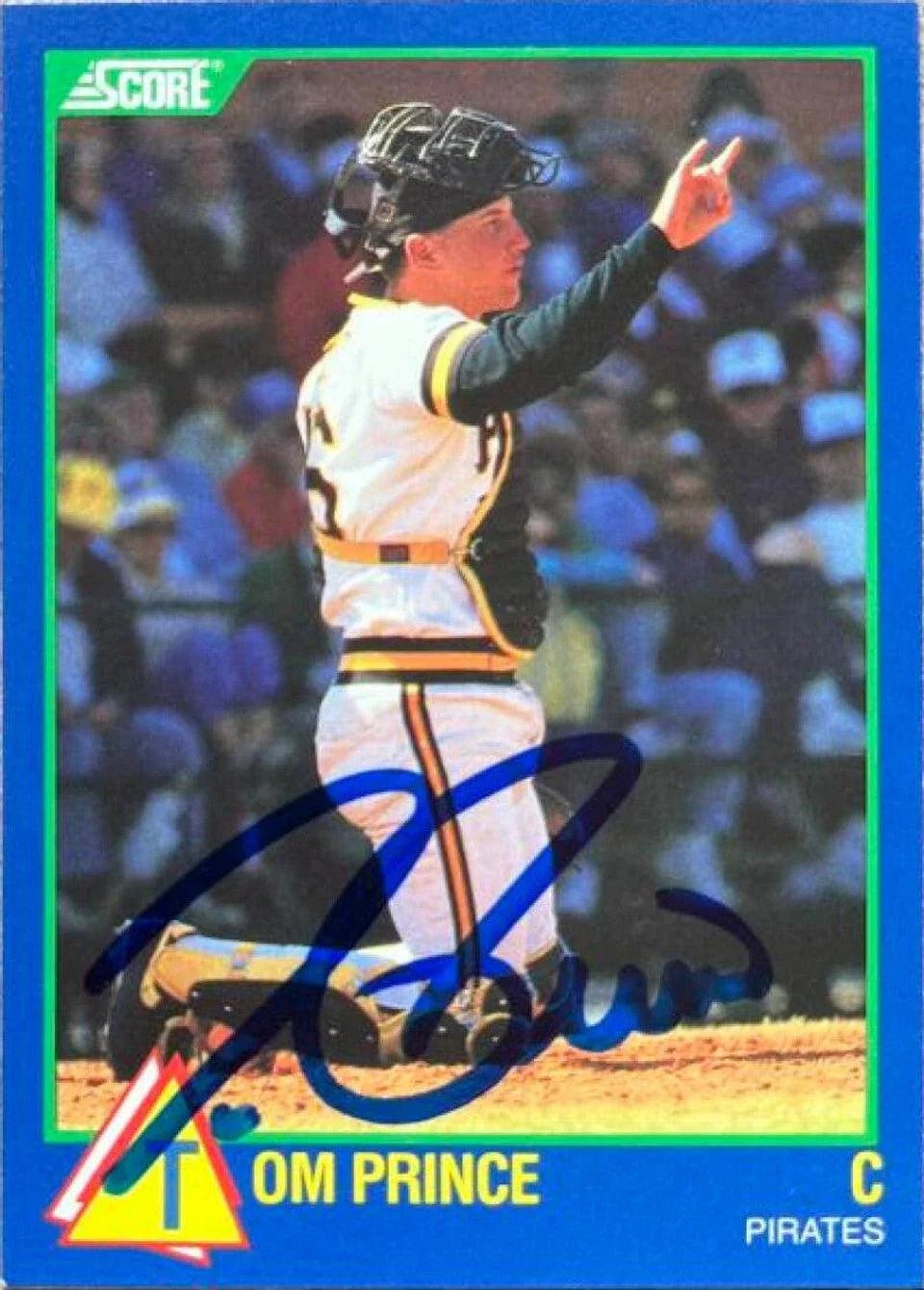 Tom Prince Signed 1989 Score Hottest 100 Rising Stars Baseball Card - Pittsburgh Pirates