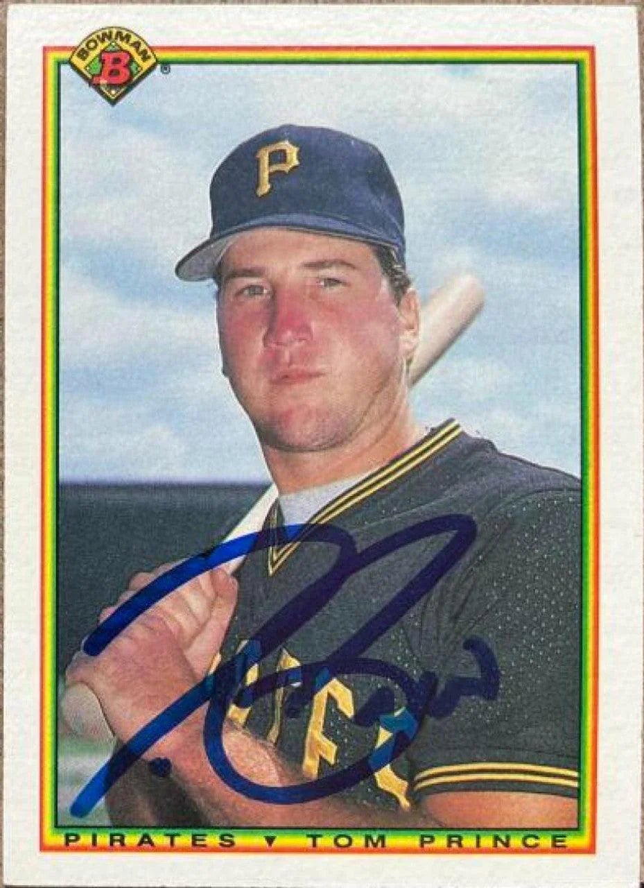 Tom Prince Signed 1990 Bowman Baseball Card - Pittsburgh Pirates