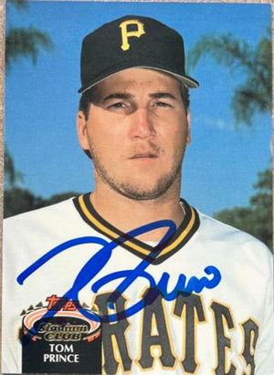 Tom Prince Signed 1992 Topps Stadium Club Baseball Card - Pittsburgh Pirates - PastPros