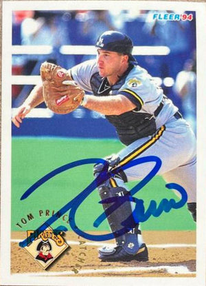 Tom Prince Signed 1994 Fleer Baseball Card - Pittsburgh Pirates - PastPros