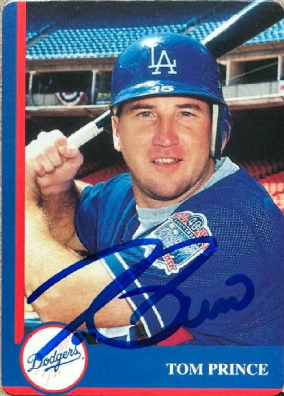 Tom Prince Signed 1998 Mother's Cookies Baseball Card - Los Angeles Dodgers