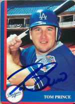 Tom Prince Signed 1998 Mother's Cookies Baseball Card - Los Angeles Dodgers
