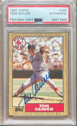 Tom Seaver Signed 1987 Topps Baseball Card - Boston Red Sox PSA/DNA - PastPros