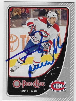 Tomas Plekanec Signed 2010-11 O-Pee-Chee Hockey Card - Montreal Canadiens