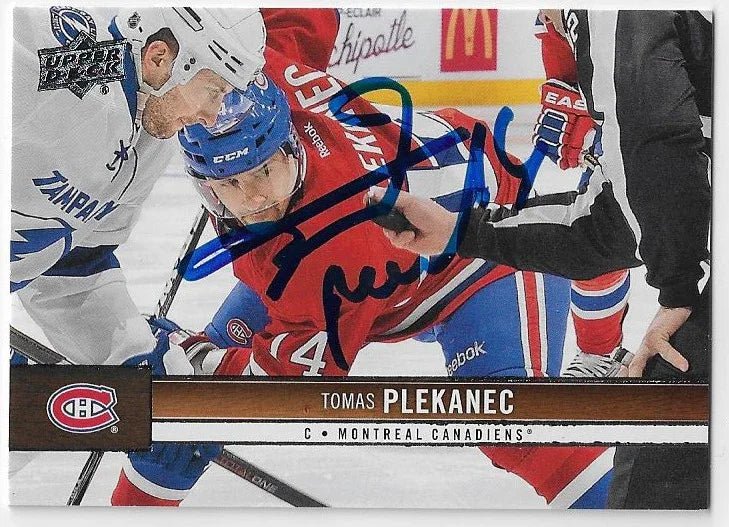 Tomas Plekanec Signed 2012-13 Upper Deck Hockey Card - Montreal Canadiens