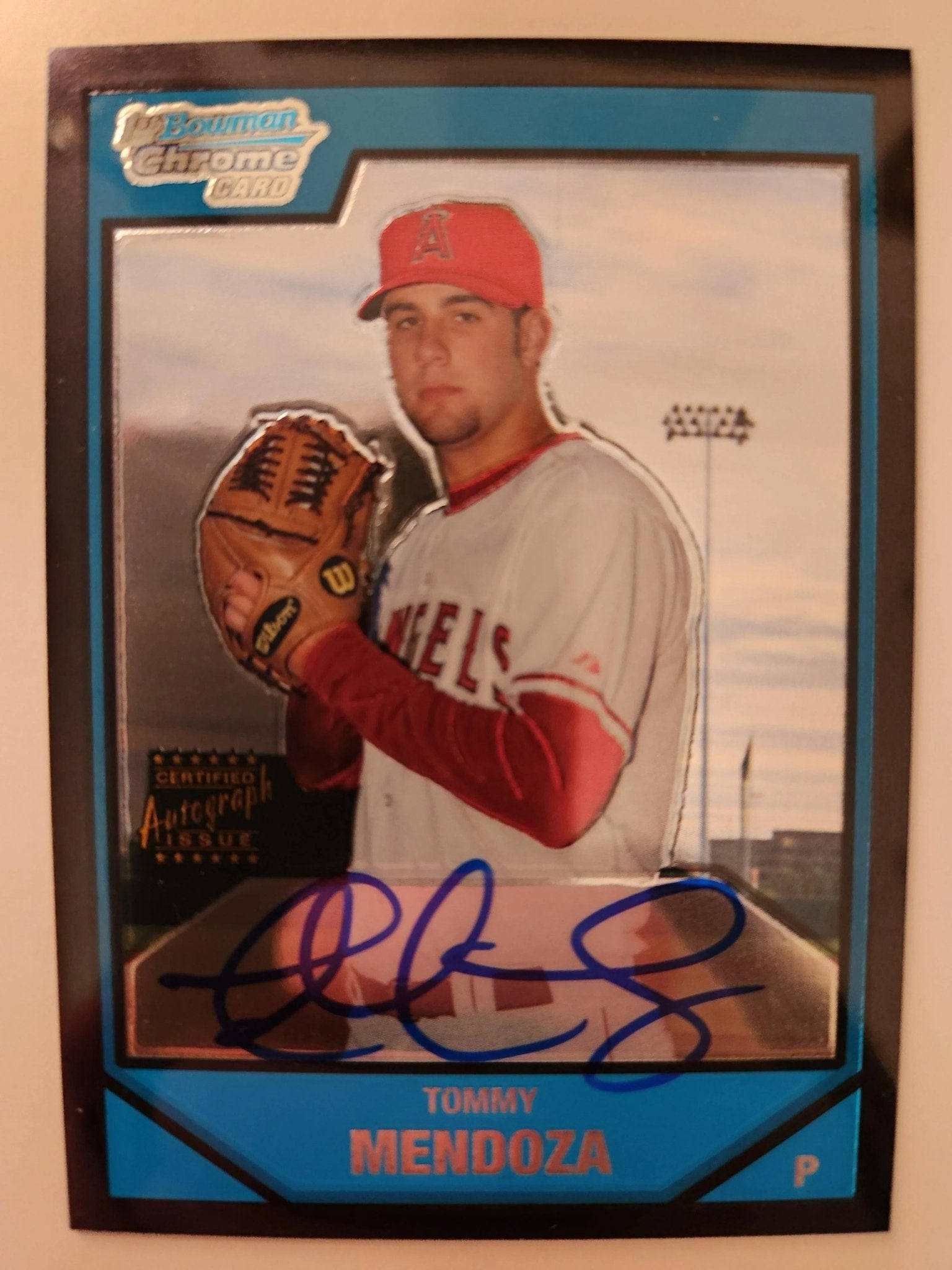 Tommy Mendoza Signed 2007 Bowman Chrome Prospects Baseball Card - Los Angeles Angels #BC226
