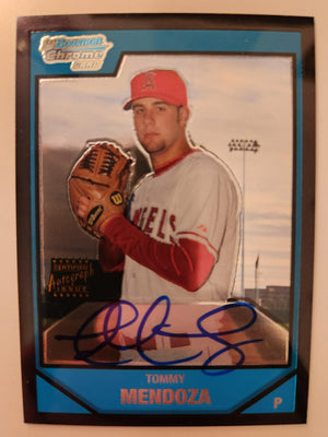 Tommy Mendoza Signed 2007 Bowman Chrome Prospects Baseball Card - Los Angeles Angels #BC226 - PastPros