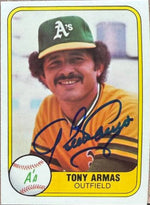 Tony Armas Signed 1981 Fleer Baseball Card - Oakland A's