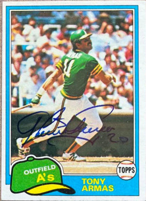 Tony Armas Signed 1981 Topps Baseball Card - Oakland A's