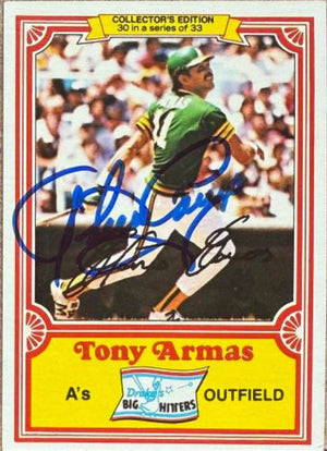 Tony Armas Signed 1981 Topps Drake's Big Hitters Baseball Card - Oakland A's