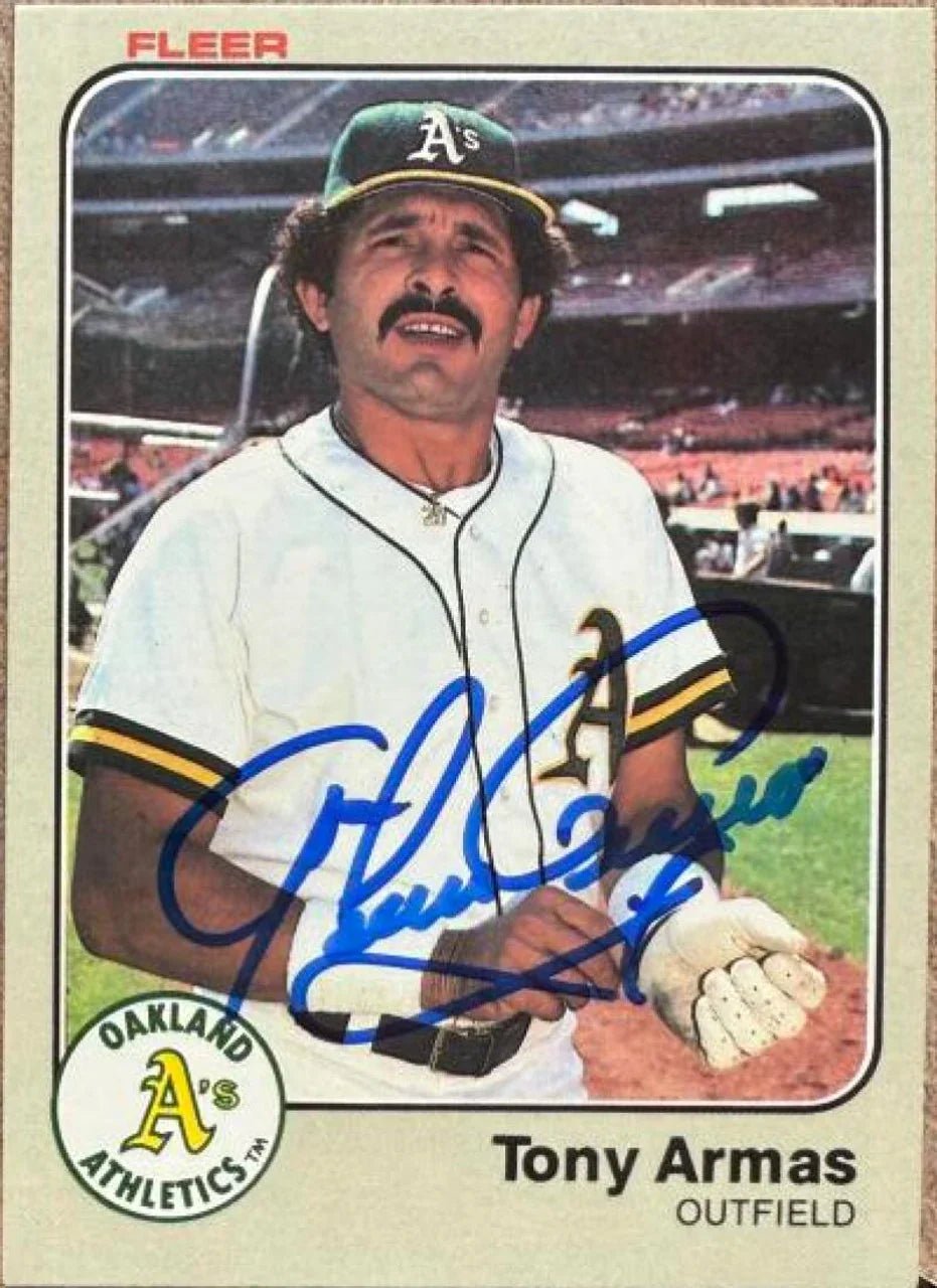 Tony Armas Signed 1983 Fleer Baseball Card - Oakland A's