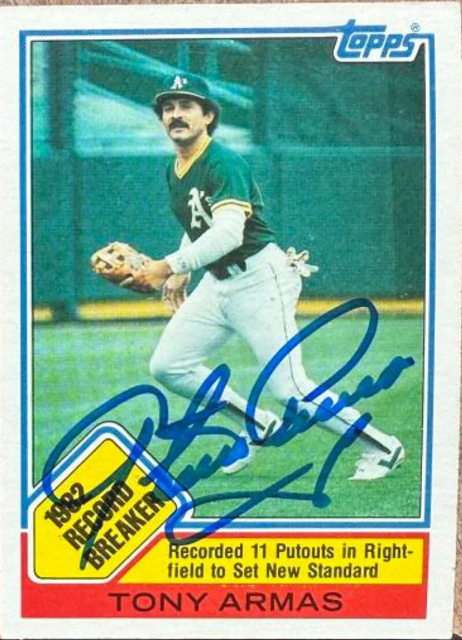 Tony Armas Signed 1983 Topps Baseball Card - Oakland A's #1