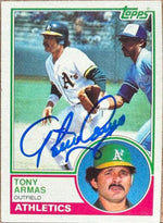 Tony Armas Signed 1983 Topps Baseball Card - Oakland A's #435