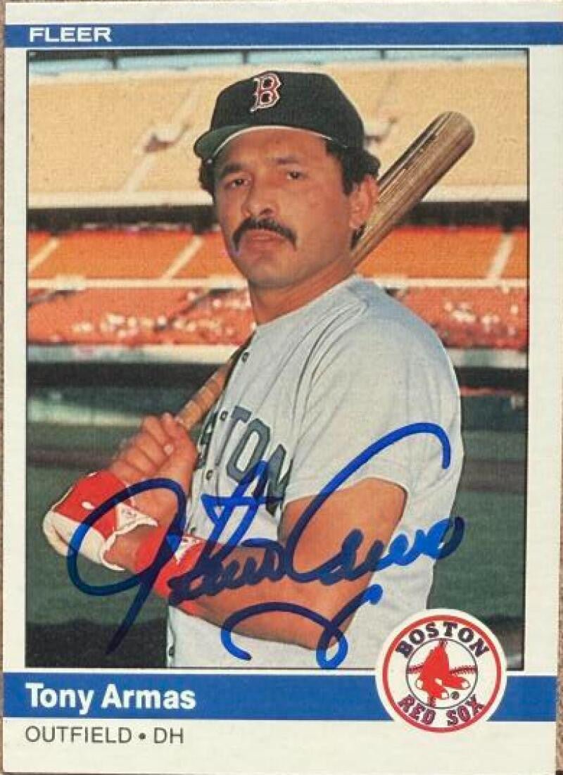 Tony Armas Signed 1984 Fleer Baseball Card - Boston Red Sox