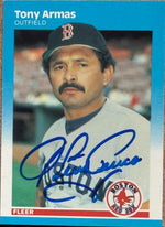 Tony Armas Signed 1987 Fleer Glossy Baseball Card - Boston Red Sox #26