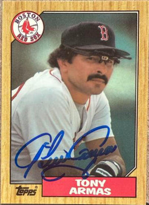 Tony Armas Signed 1987 Topps TIFFANY Baseball Card - Boston Red Sox #535
