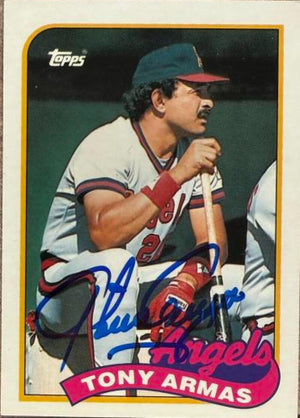 Tony Armas Signed 1989 Topps TIFFANY Baseball Card - California Angels #332
