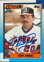 Tony Armas Signed 1990 Topps TIFFANY Baseball Card - Los Angeles Angels #603