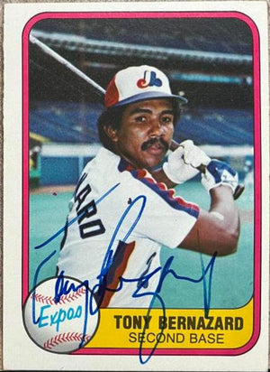 Tony Bernazard Signed 1981 Fleer Baseball Card - Montreal Expos - PastPros