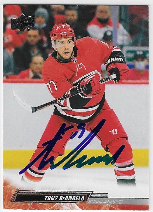 Tony DeAngelo Signed 2022-23 Upper Deck Hockey Card - Carolina Hurricanes