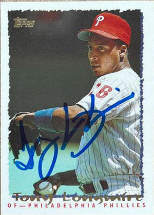 Tony Longmire Signed 1995 Topps Baseball Card - Philadelphia Phillies - PastPros