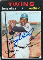 Tony Oliva Signed 1971 Topps Baseball Card - Minnesota Twins