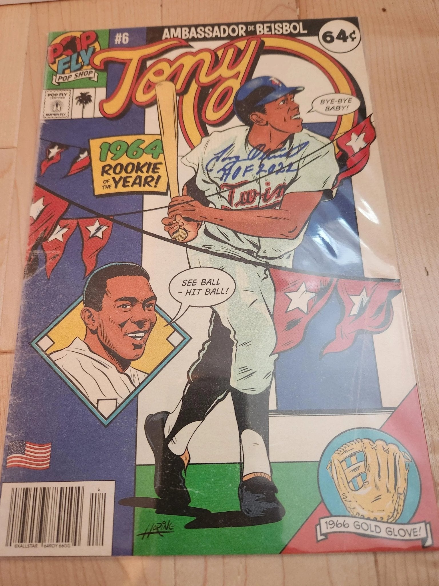 Tony Oliva "Tony O" Pop Fly Pop Shop Print #92 – Signed & Inscribed by Tony Oliva & Daniel Jacob Horine