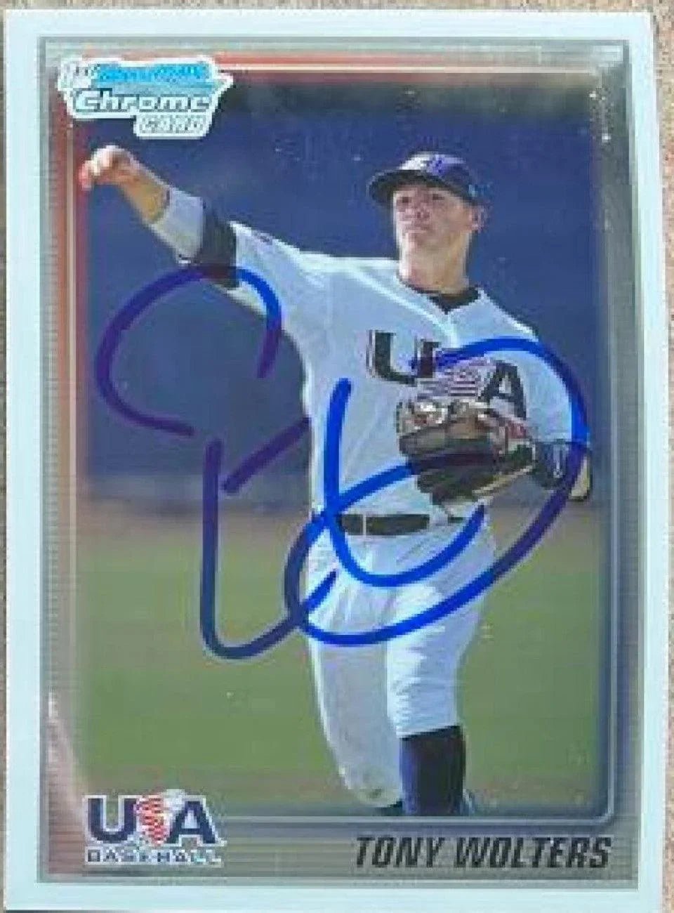Tony Wolters Signed 2010 Bowman Chrome Baseball Card - Team USA