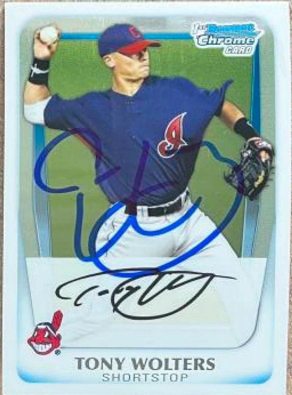Tony Wolters Signed 2011 Bowman Chrome Prospects Baseball Card - Cleveland Indians