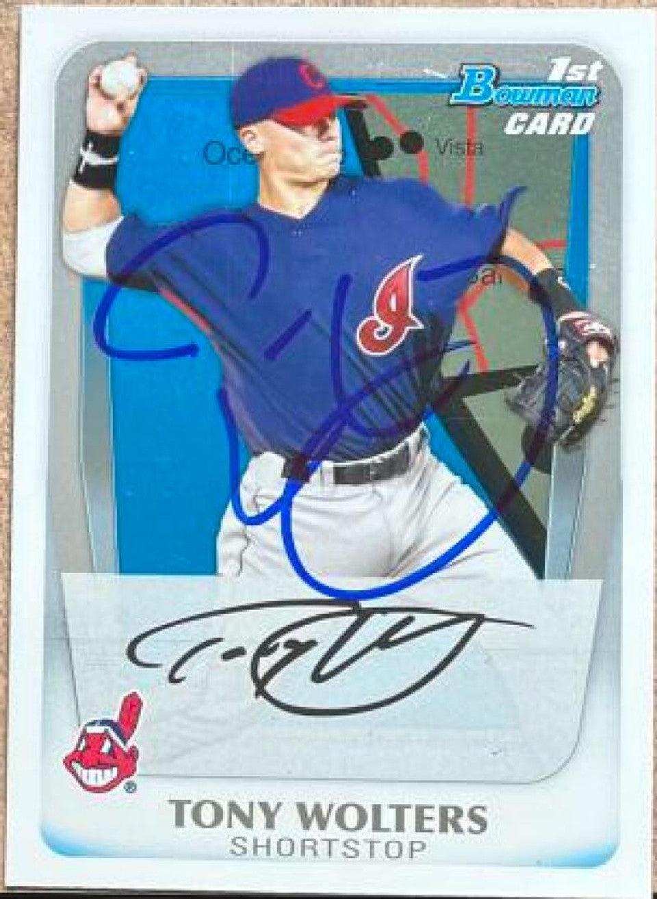 Tony Wolters Signed 2011 Bowman International Prospects Baseball Card - Cleveland Indians - PastPros