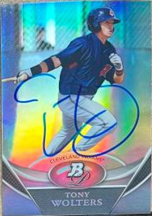 Tony Wolters Signed 2011 Bowman Platinum Prospects Baseball Card - Cleveland Indians - PastPros
