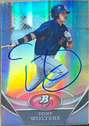 Tony Wolters Signed 2011 Bowman Platinum Prospects Baseball Card - Cleveland Indians - PastPros