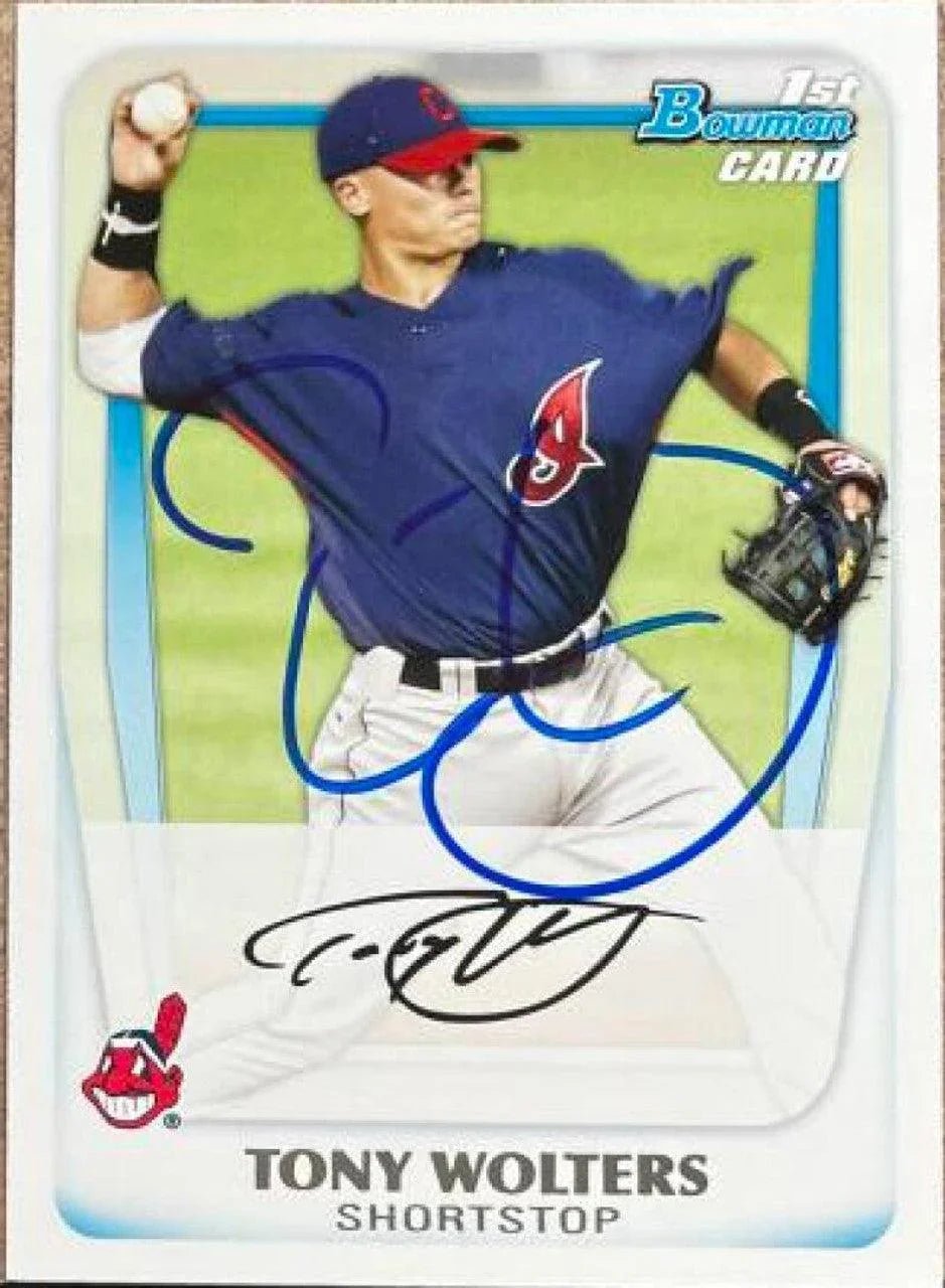 Tony Wolters Signed 2011 Bowman Prospects Baseball Card - Cleveland Indians