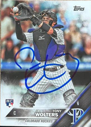 Tony Wolters Signed 2016 Topps Update Baseball Card - Colorado Rockies - PastPros