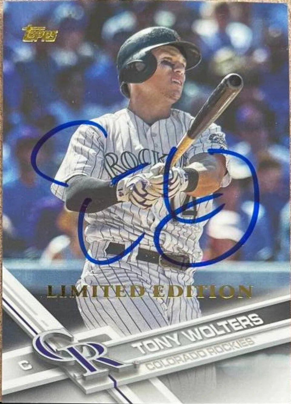 Tony Wolters Signed 2017 Topps Limited Edition Baseball Card - Colorado Rockies