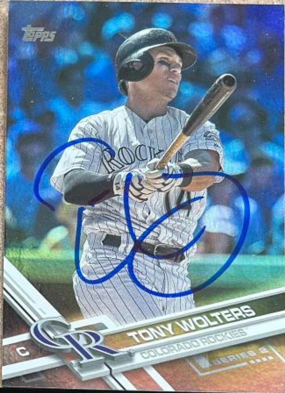 Tony Wolters Signed 2017 Topps Rainbow Foil Baseball Card - Colorado Rockies - PastPros