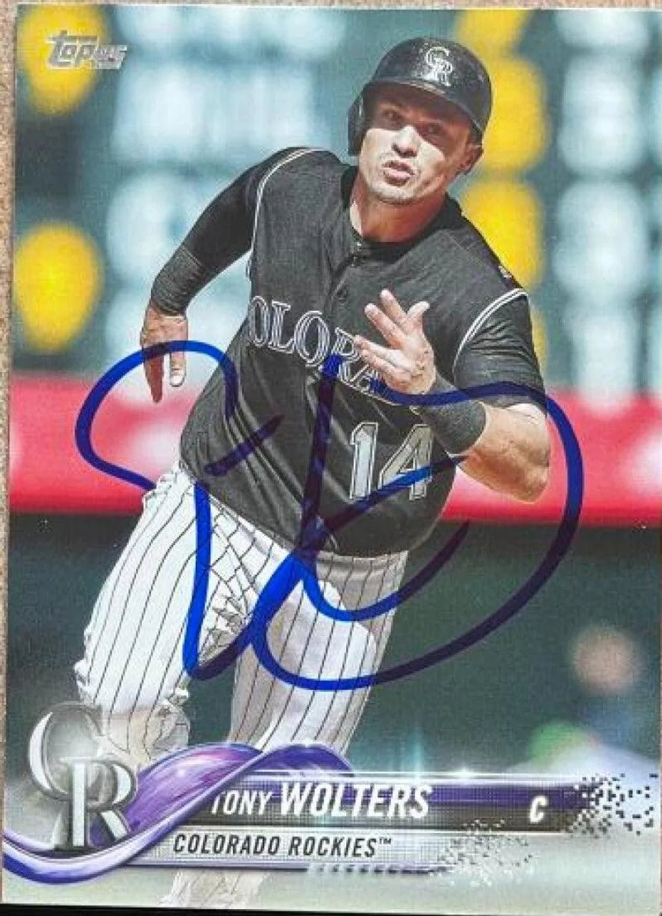 Tony Wolters Signed 2018 Topps Baseball Card - Colorado Rockies