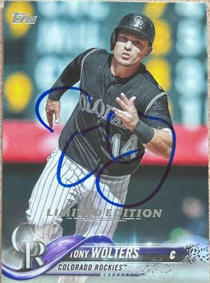 Tony Wolters Signed 2018 Topps Limited Edition Baseball Card - Colorado Rockies