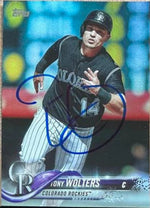 Tony Wolters Signed 2018 Topps Rainbow Foil Baseball Card - Colorado Rockies