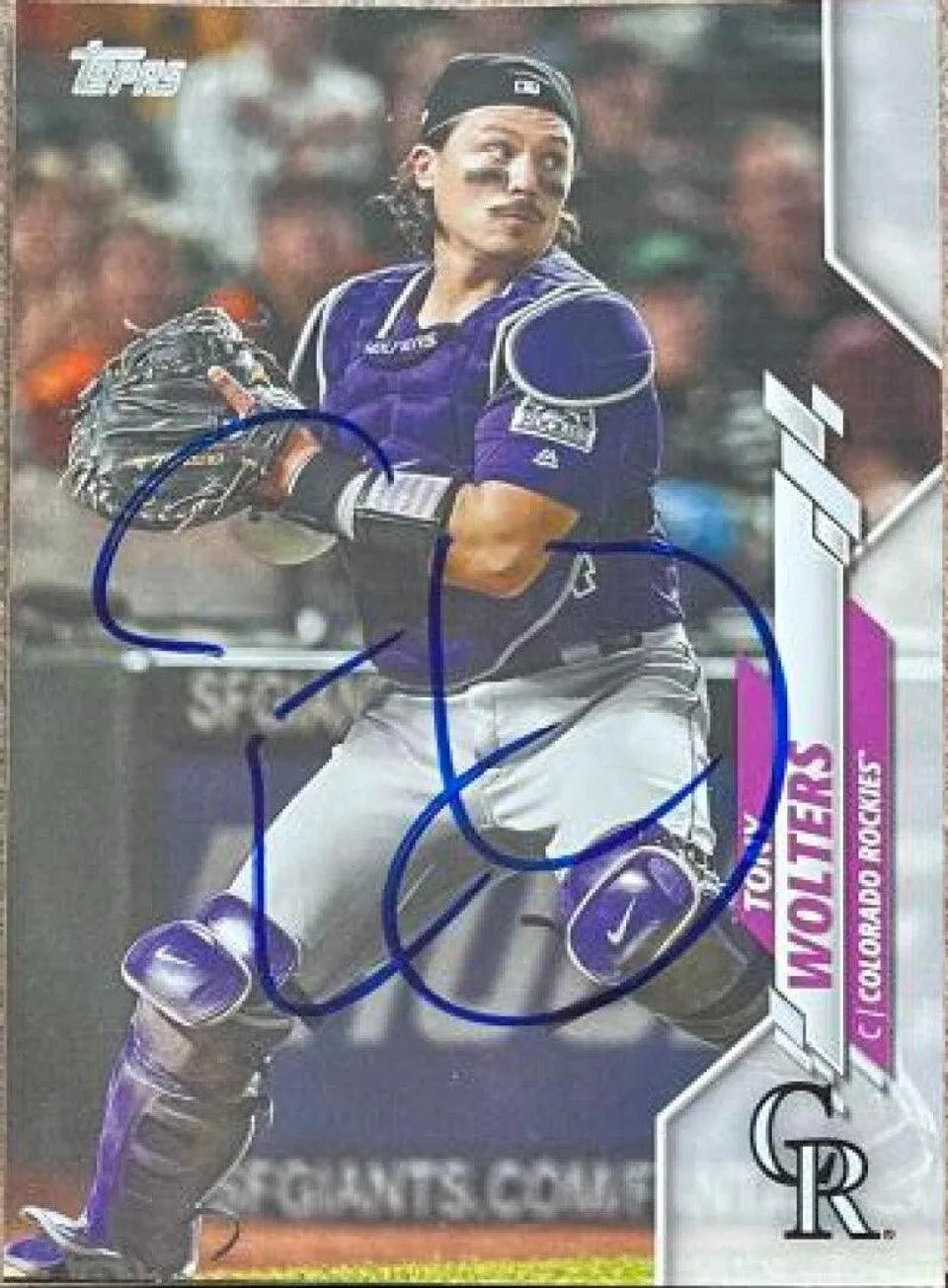 Tony Wolters Signed 2020 Topps Baseball Card - Colorado Rockies