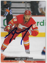 Trevor Lewis Signed 2022-23 Upper Deck Hockey Card - Calgary Flames