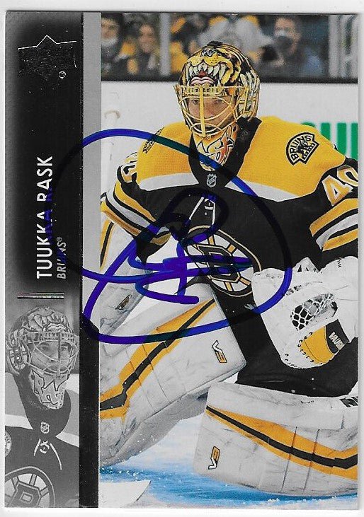 Tuukka Rask Signed 2021-22 Upper Deck Hockey Card - Boston Bruins