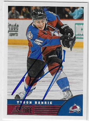 Tyson Barrie Signed 2013-14 Score Hockey Card - Colorado Avalanche