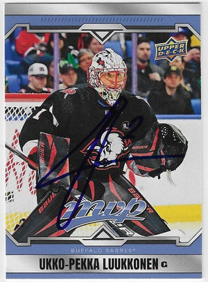 Ukko-Pekka Luukkonen Signed 2024-25 Upper Deck MVP Hockey Card - Buffalo Sabres