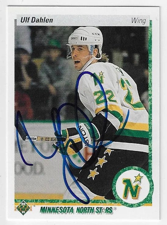 Ulf Dahlen Signed 1990-91 Upper Deck Hockey Card - Dallas Stars