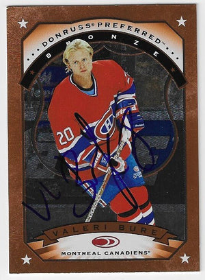 Valeri Bure Signed 1997-98 Donruss Preferred Hockey Card - Montreal Canadiens