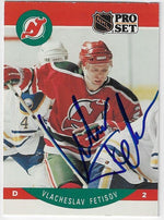 Viacheslav (Slava) Fetisov Signed 1990-91 Pro Set Hockey Card - New Jersey Devils